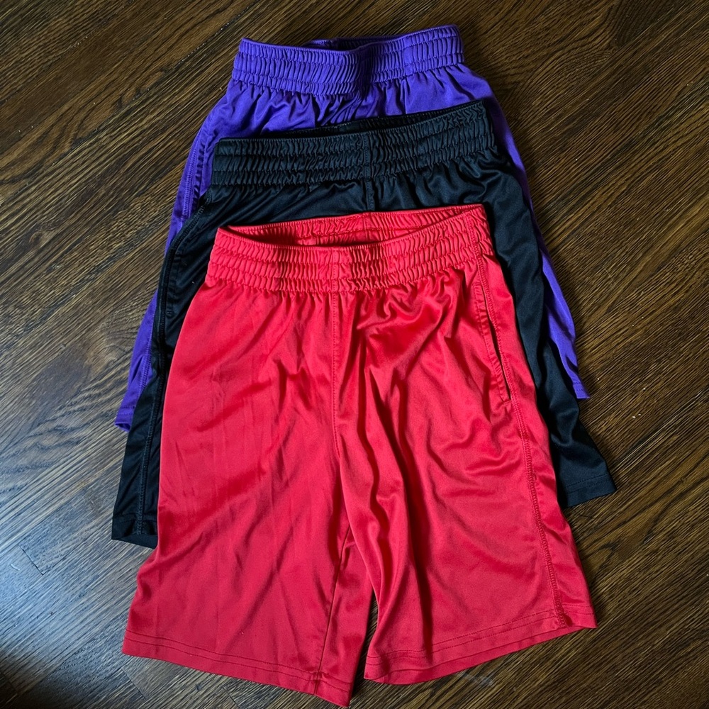 Kids Cat & Jack Athletic Shorts Set - Red, Black, and Purple